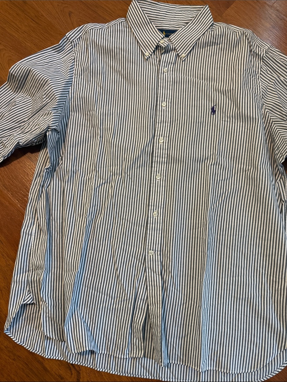 Polo by Ralph Lauren Navy & White Vertical Stripe Button-Down Shirt